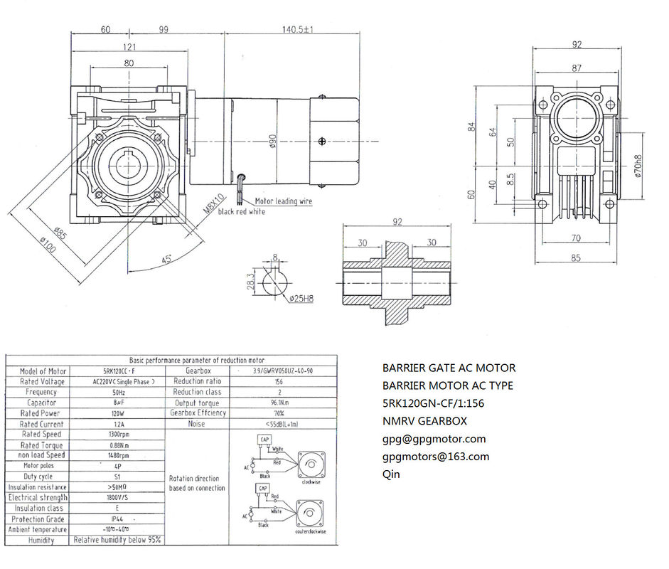 5rk140w Nmrv Sonsuz Dişli Kutusu 1:3.9 1:40 5rpm Bariyer Kapısı Ac Tipi